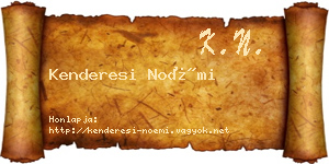 Kenderesi Noémi névjegykártya